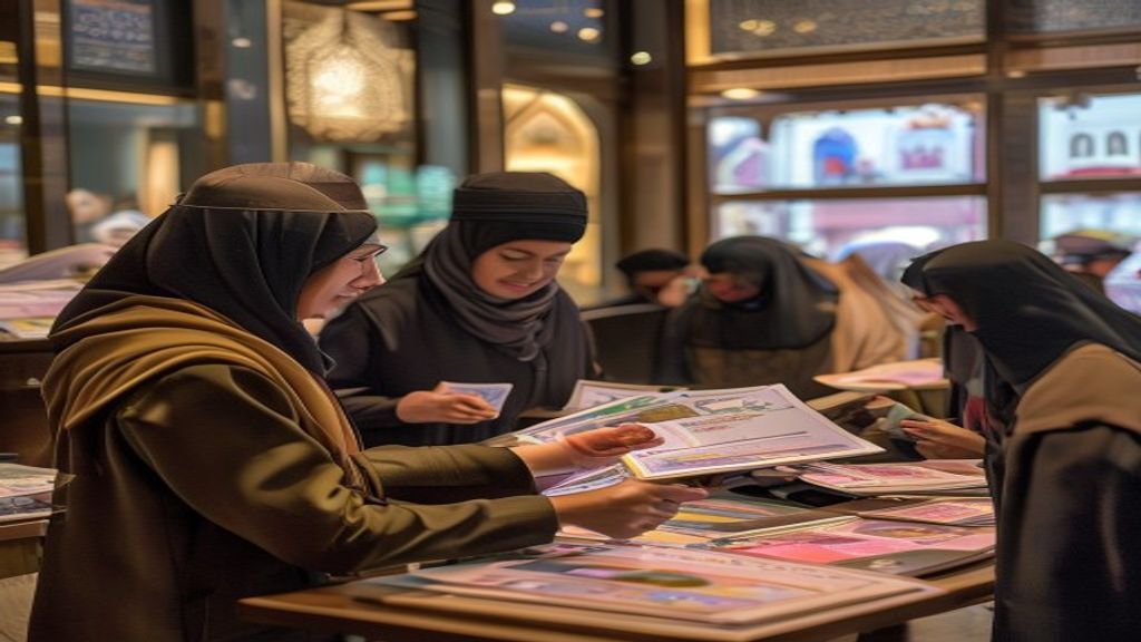 Grafik menunjukkan perkiraan biaya umroh tahun 2024, termasuk tiket, visa, akomodasi, dan paket wisata.
