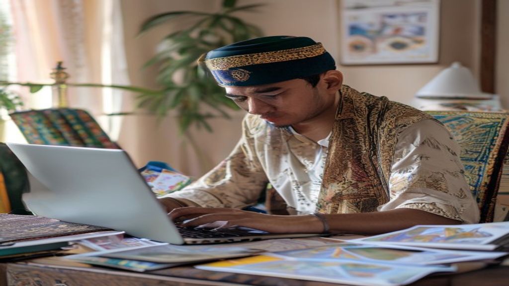 Ilustrasi rincian biaya umroh mandiri termasuk tiket, akomodasi, visa, dan perlengkapan ibadah.
