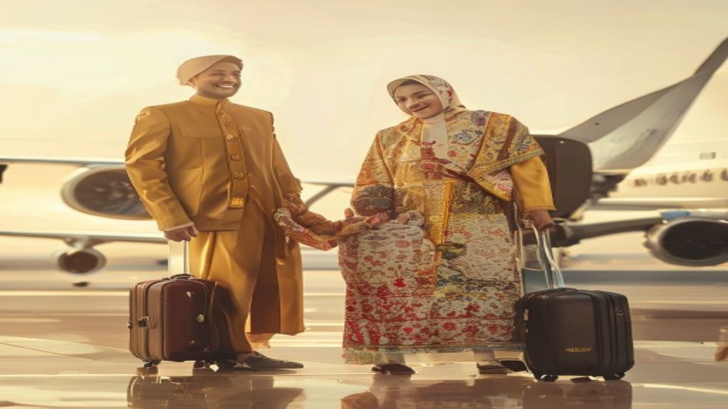 Paket umroh keluarga 3 orang dengan estimasi biaya per orang termasuk transportasi.