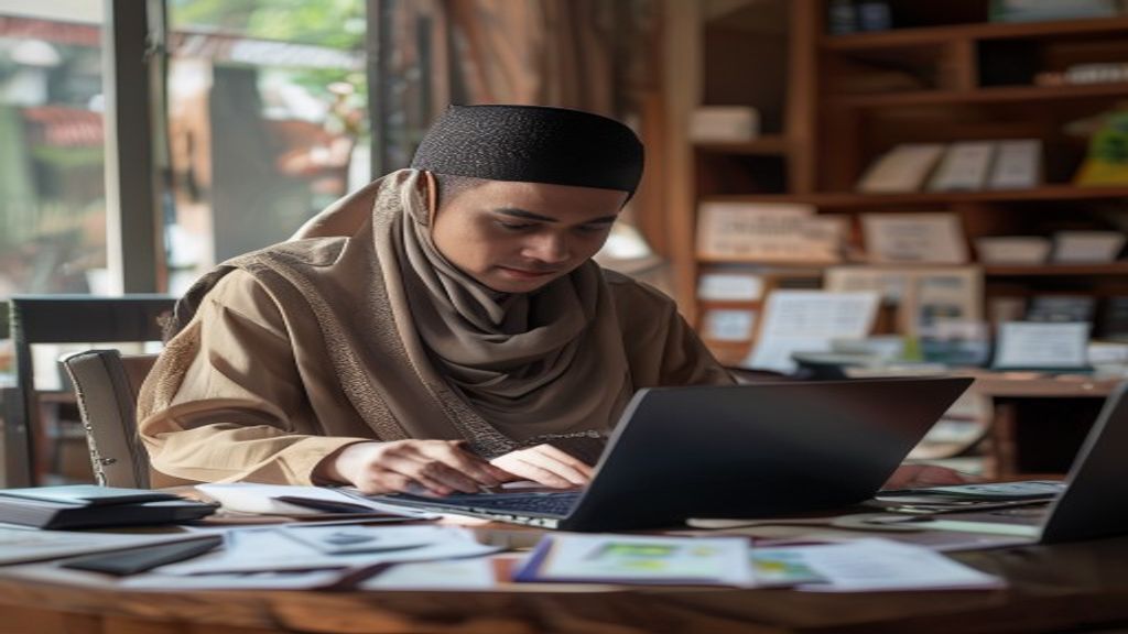 Ilustrasi grafik menampilkan perkiraan biaya umroh 2024 termasuk tiket, akomodasi, dan visa