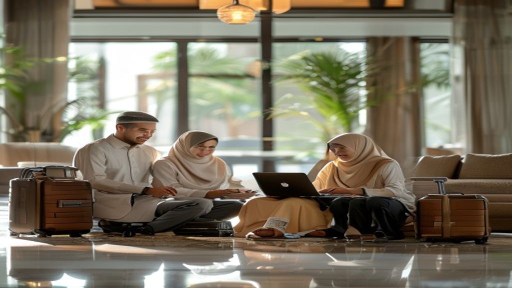 Biaya umroh untuk 4 orang termasuk tiket pesawat dan akomodasi hotel.