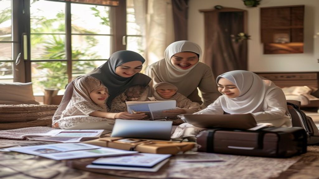 Estimasi biaya umroh paket lengkap untuk 4 orang termasuk tiket, visa, akomodasi, dan transportasi.